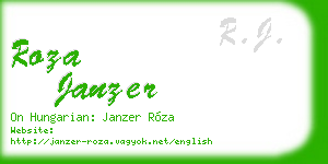 roza janzer business card